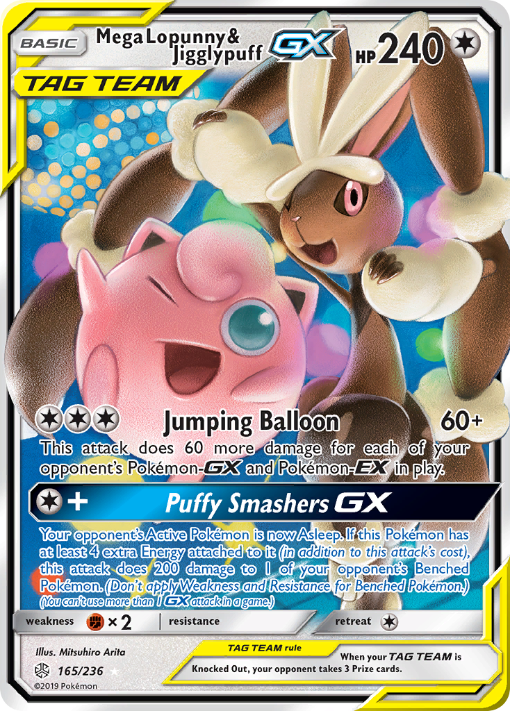 Mega Lopunny & Jigglypuff GX (165/236) [Sun & Moon: Cosmic Eclipse] | Dragon's Lair Comics and Fantasy Houston TX