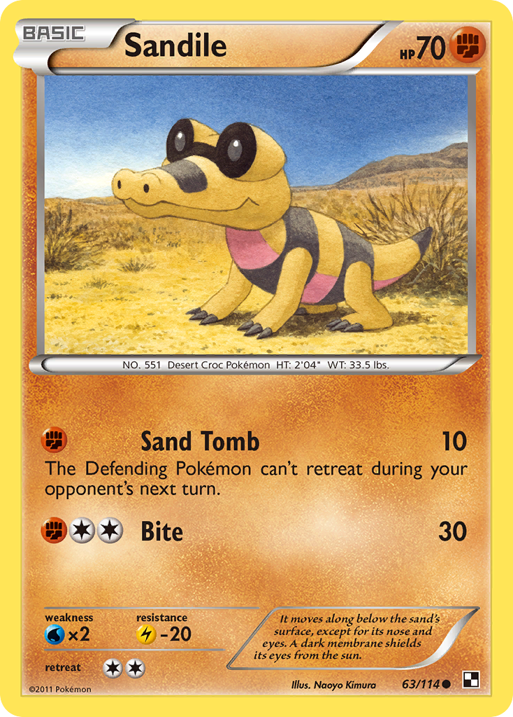 Sandile (63/114) [Black & White: Base Set] | Dragon's Lair Comics and Fantasy Houston TX