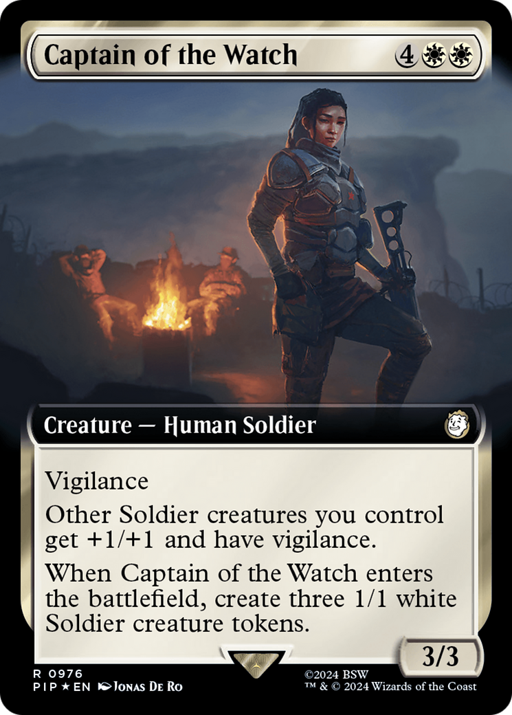 Captain of the Watch (Extended Art) (Surge Foil) [Fallout] | Dragon's Lair Comics and Fantasy Houston TX