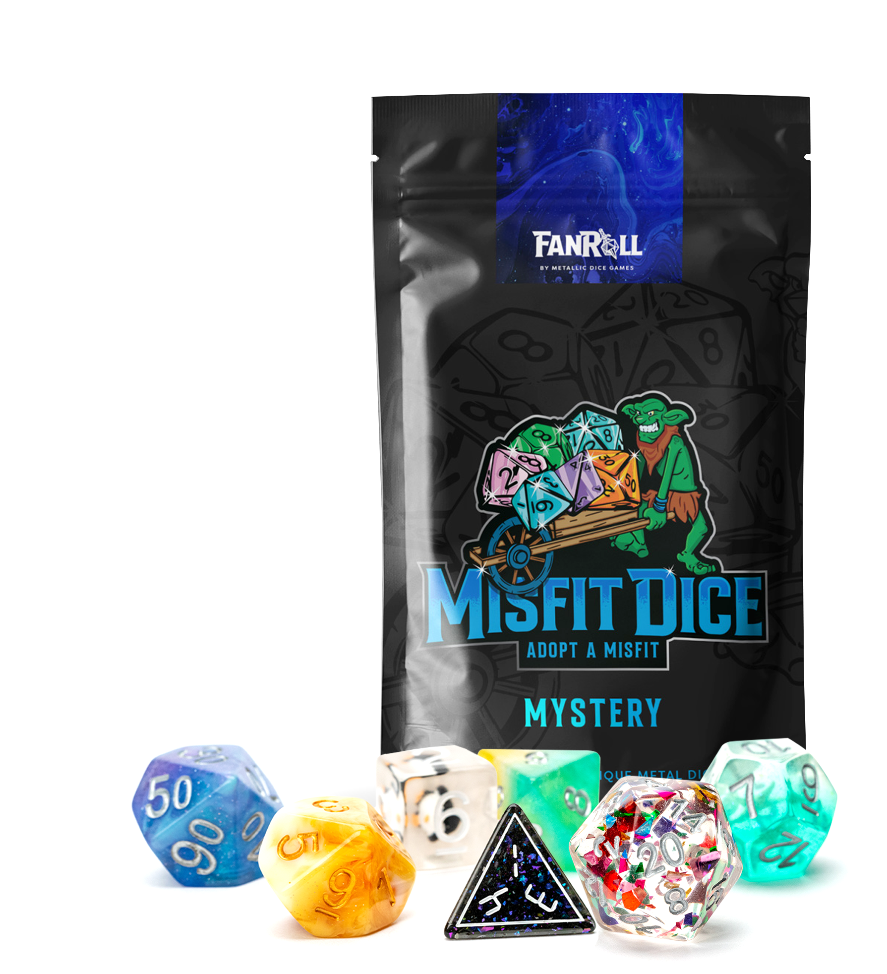 MDG Mystery Misfit Resin Polyhedral Dice Set | Dragon's Lair Comics and Fantasy Houston TX