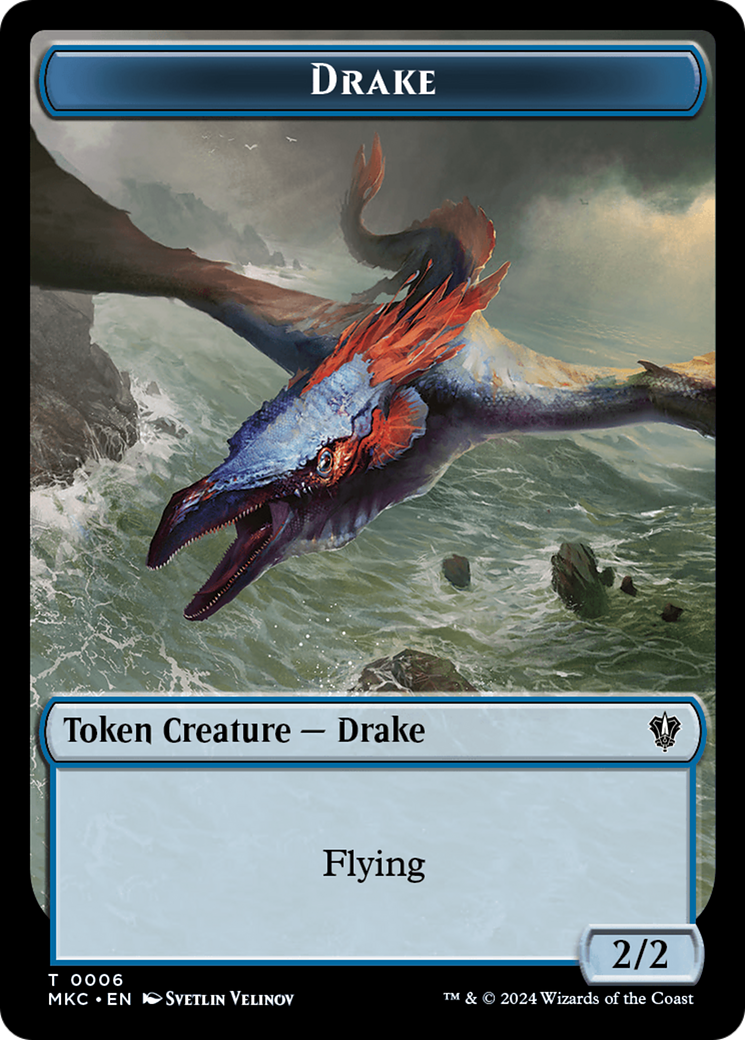 Drake // Cat Double-Sided Token [Murders at Karlov Manor Commander Tokens] | Dragon's Lair Comics and Fantasy Houston TX