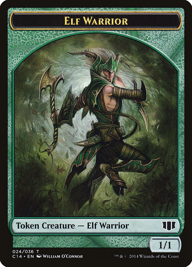 Gargoyle // Elf Warrior Double-Sided Token [Commander 2014 Tokens] | Dragon's Lair Comics and Fantasy Houston TX