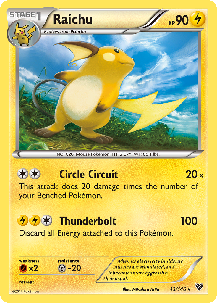 Raichu (43/146) [XY: Base Set] | Dragon's Lair Comics and Fantasy Houston TX