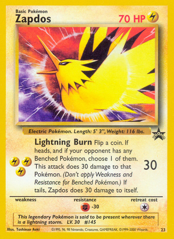 Zapdos (23) [Wizards of the Coast: Black Star Promos] | Dragon's Lair Comics and Fantasy Houston TX