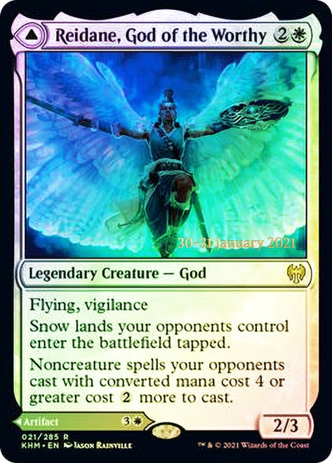 Reidane, God of the Worthy // Valkmira, Protector's Shield [Kaldheim Prerelease Promos] | Dragon's Lair Comics and Fantasy Houston TX