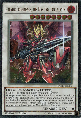 Ignister Prominence, the Blasting Dracoslayer [CORE-EN050] Ultimate Rare | Dragon's Lair Comics and Fantasy Houston TX