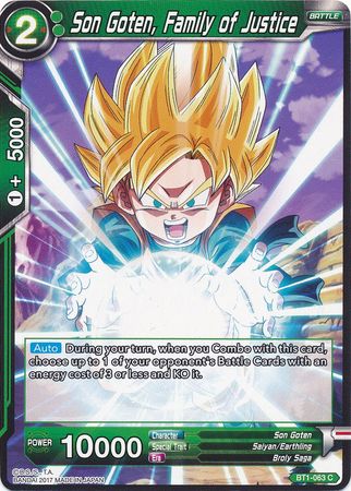 Son Goten, Family of Justice (BT1-063) [Galactic Battle] | Dragon's Lair Comics and Fantasy Houston TX