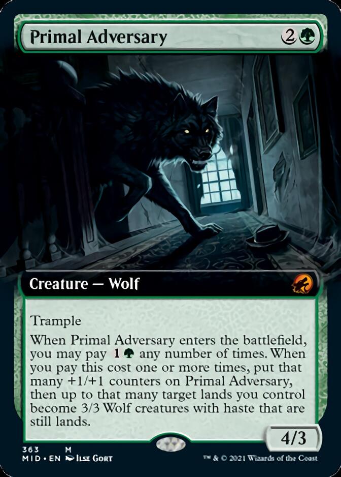 Primal Adversary (Extended Art) [Innistrad: Midnight Hunt] | Dragon's Lair Comics and Fantasy Houston TX