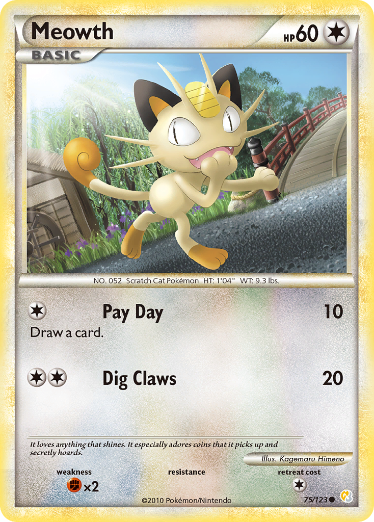 Meowth (75/123) [HeartGold & SoulSilver: Base Set] | Dragon's Lair Comics and Fantasy Houston TX