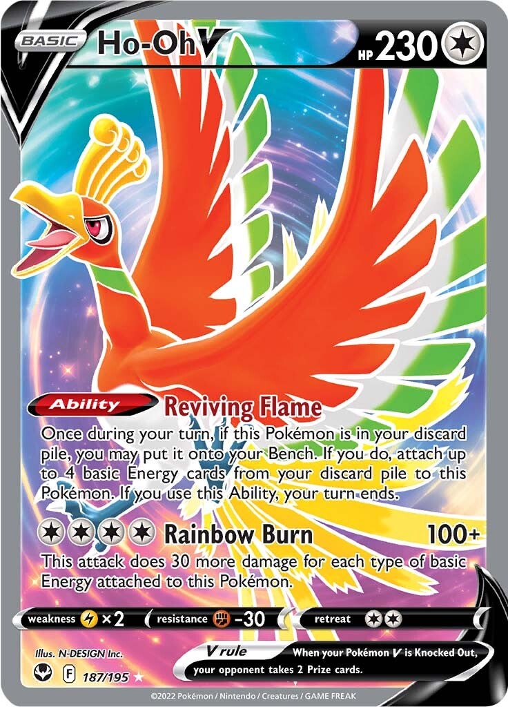 Ho-oh V (187/195) [Sword & Shield: Silver Tempest] | Dragon's Lair Comics and Fantasy Houston TX