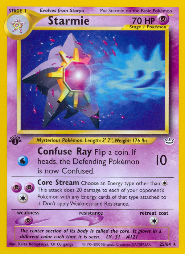 Starmie (25/64) [Neo Revelation 1st Edition] | Dragon's Lair Comics and Fantasy Houston TX