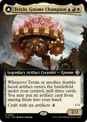 Tetzin, Gnome Champion // The Golden-Gear Colossus (Extended Art) [The Lost Caverns of Ixalan Commander] | Dragon's Lair Comics and Fantasy Houston TX