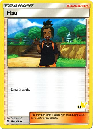 Hau (120/149) (Pikachu Stamp #54) [Battle Academy 2020] | Dragon's Lair Comics and Fantasy Houston TX