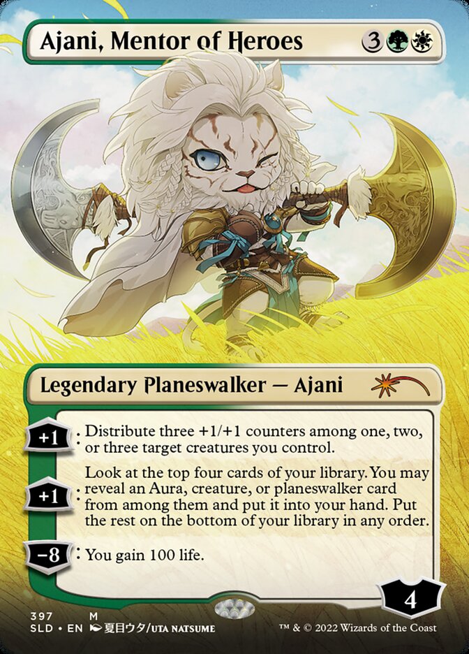 Ajani, Mentor of Heroes (Borderless) [Secret Lair Drop Series] | Dragon's Lair Comics and Fantasy Houston TX