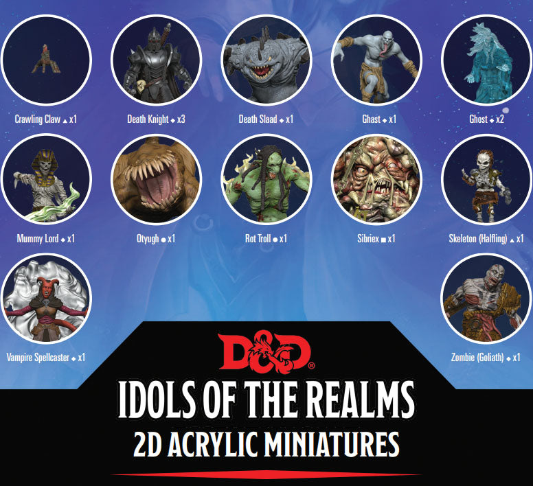 Dungeons & Dragons Idols of the Realms: Essentials 2D Miniatures - Boneyard Set 01 | Dragon's Lair Comics and Fantasy Houston TX