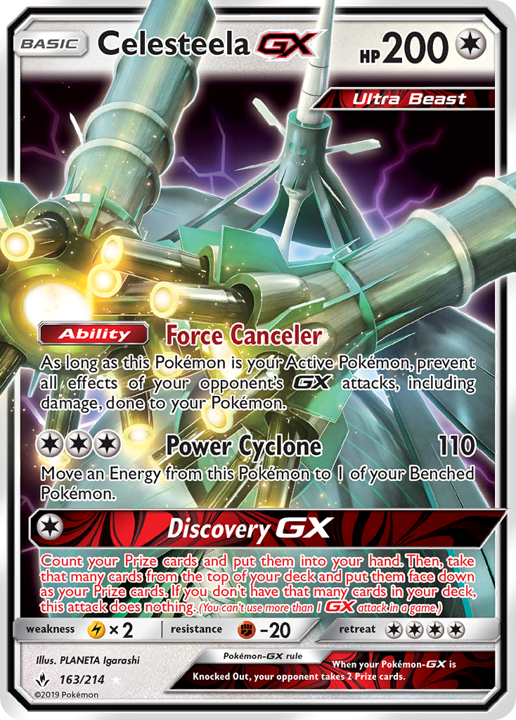 Celesteela GX (163/214) [Sun & Moon: Unbroken Bonds] | Dragon's Lair Comics and Fantasy Houston TX