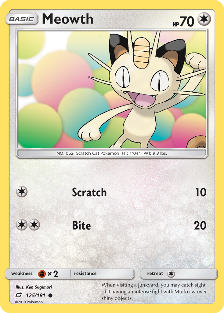 Meowth (125/181) [Sun & Moon: Team Up] | Dragon's Lair Comics and Fantasy Houston TX