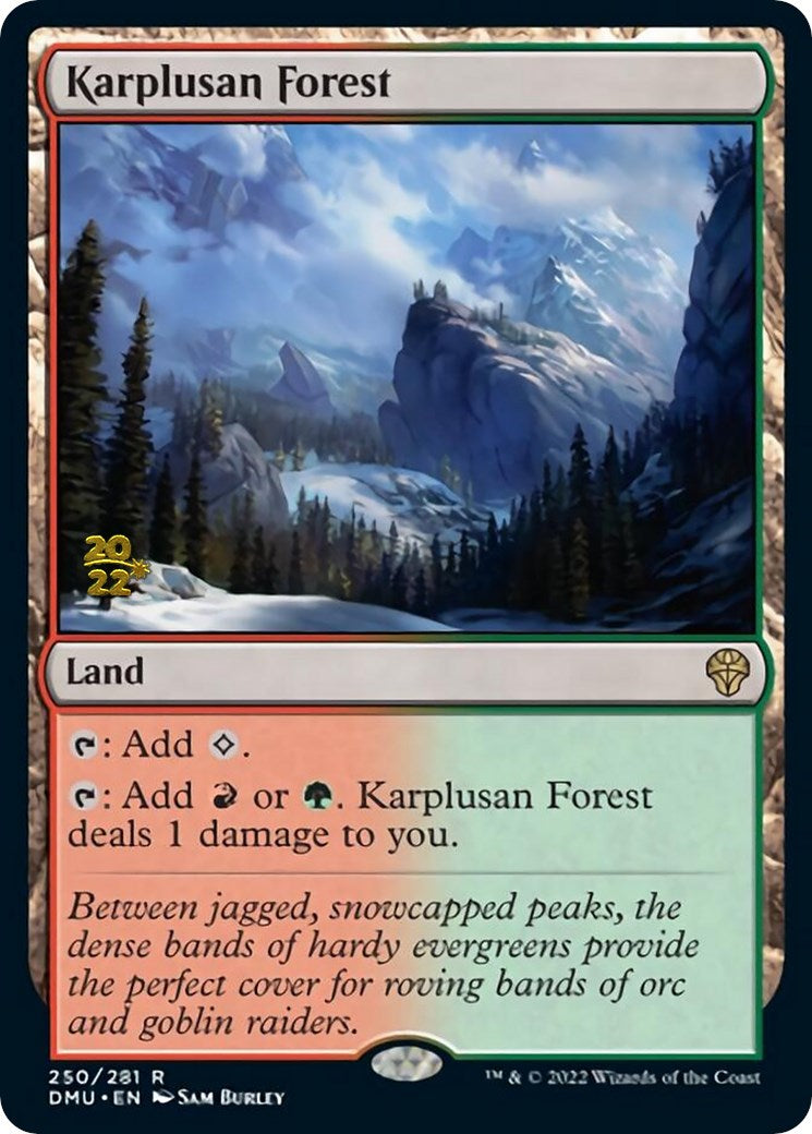 Karplusan Forest [Dominaria United Prerelease Promos] | Dragon's Lair Comics and Fantasy Houston TX