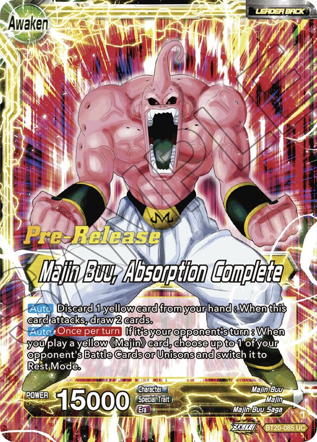 Majin Buu // Majin Buu, Absorption Complete (BT20-085) [Power Absorbed Prerelease Promos] | Dragon's Lair Comics and Fantasy Houston TX