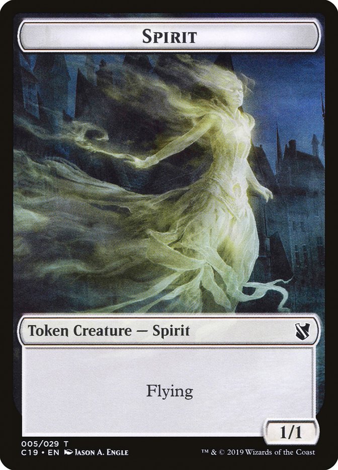 Spirit Token [Commander 2019 Tokens] | Dragon's Lair Comics and Fantasy Houston TX