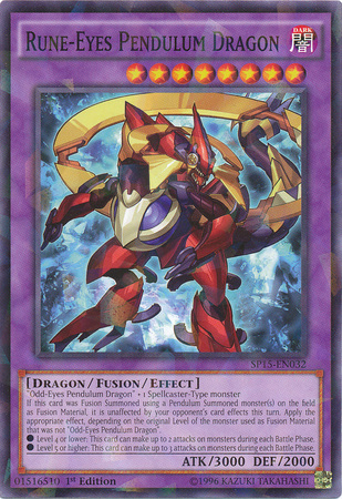 Rune-Eyes Pendulum Dragon [SP15-EN032] Shatterfoil Rare | Dragon's Lair Comics and Fantasy Houston TX