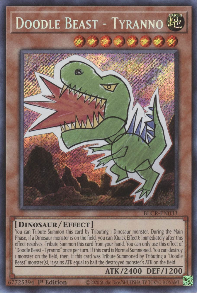 Doodle Beast - Tyranno [BLCR-EN033] Secret Rare | Dragon's Lair Comics and Fantasy Houston TX