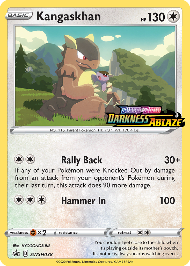 Kangaskhan (SWSH038) (Prerelease Promo) [Sword & Shield: Black Star Promos] | Dragon's Lair Comics and Fantasy Houston TX