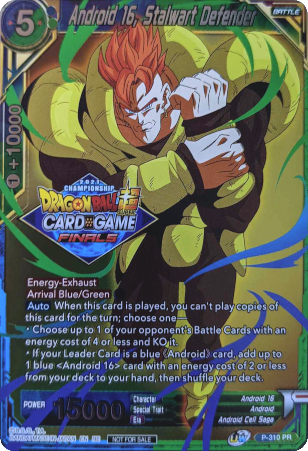 Android 16, Stalwart Defender (2021 Tournament Pack Vault Set) (P-310) [Tournament Promotion Cards] | Dragon's Lair Comics and Fantasy Houston TX