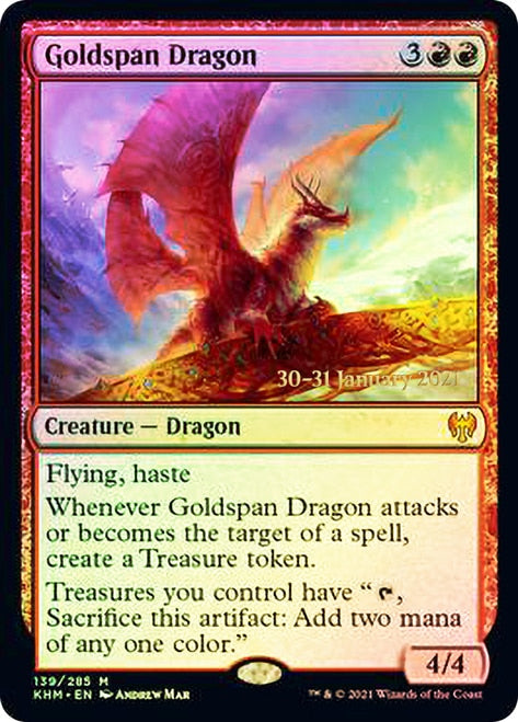 Goldspan Dragon [Kaldheim Prerelease Promos] | Dragon's Lair Comics and Fantasy Houston TX