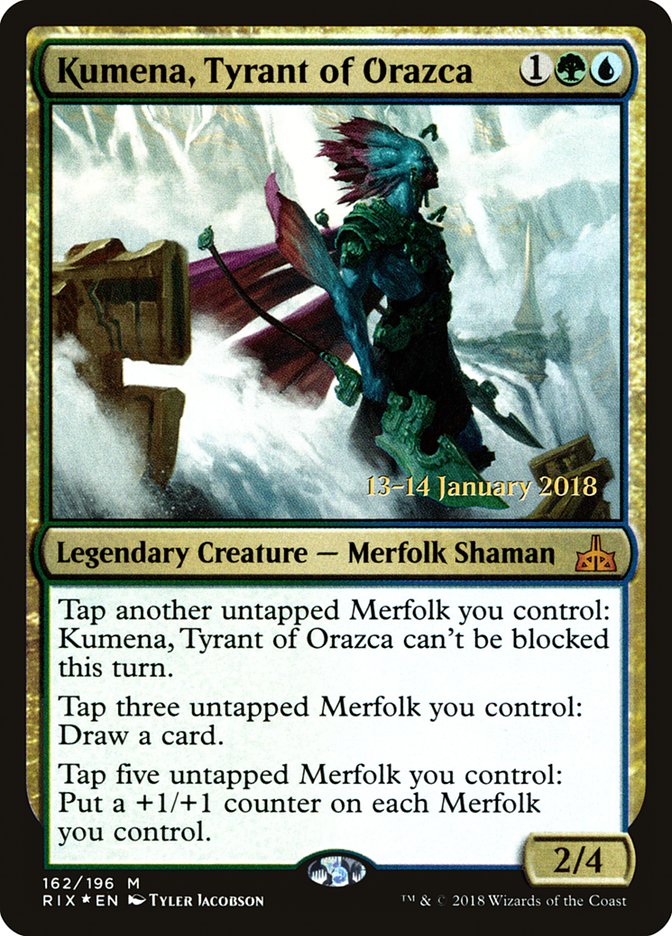 Kumena, Tyrant of Orazca [Rivals of Ixalan Prerelease Promos] | Dragon's Lair Comics and Fantasy Houston TX