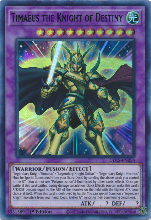 Timaeus the Knight of Destiny (Green) [DLCS-EN054] Ultra Rare | Dragon's Lair Comics and Fantasy Houston TX