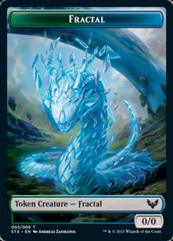 Elemental // Fractal Double-Sided Token [Strixhaven: School of Mages Tokens] | Dragon's Lair Comics and Fantasy Houston TX