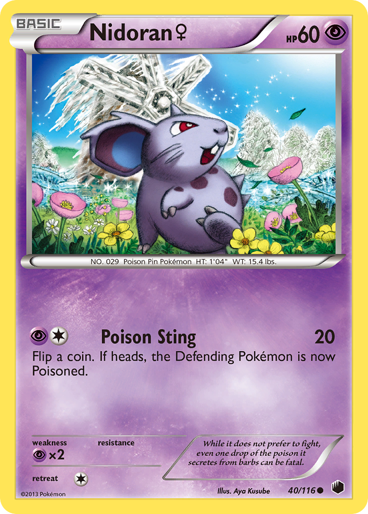 Nidoran (40/116) (Female) [Black & White: Plasma Freeze] | Dragon's Lair Comics and Fantasy Houston TX