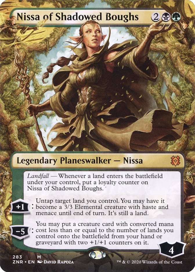 Nissa of Shadowed Boughs (Borderless) [Zendikar Rising] | Dragon's Lair Comics and Fantasy Houston TX