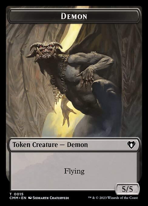 Zombie (0019) // Demon Double-Sided Token [Commander Masters Tokens] | Dragon's Lair Comics and Fantasy Houston TX