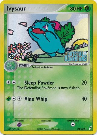 Ivysaur (34/100) (Stamped) [EX: Crystal Guardians] | Dragon's Lair Comics and Fantasy Houston TX