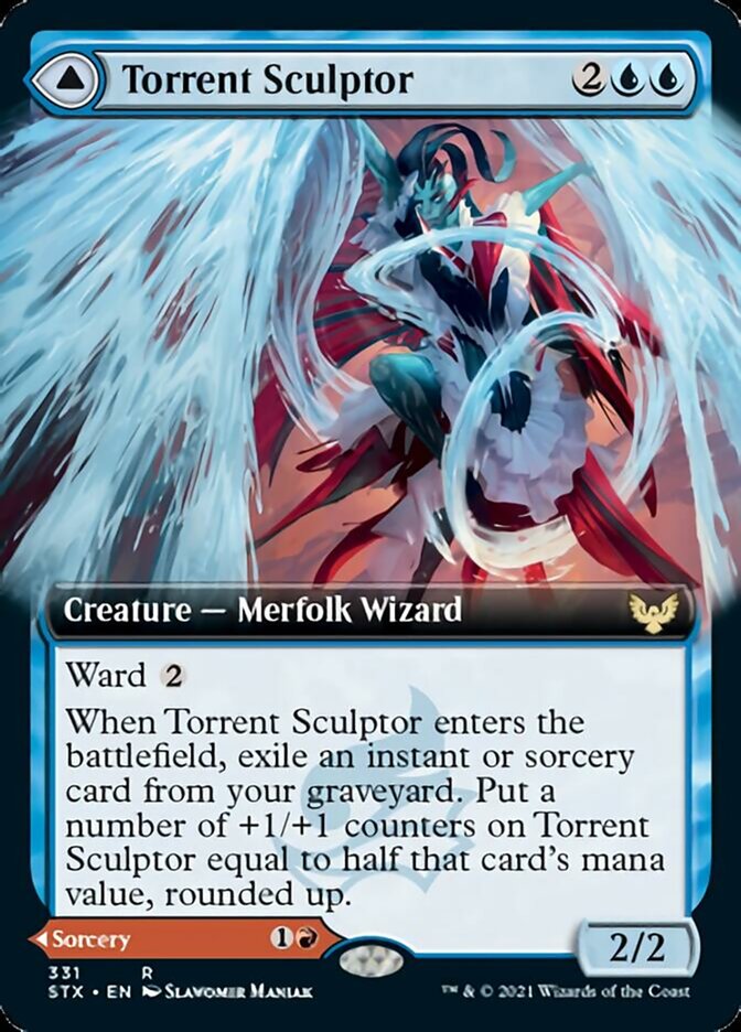 Torrent Sculptor // Flamethrower Sonata (Extended Art) [Strixhaven: School of Mages] | Dragon's Lair Comics and Fantasy Houston TX