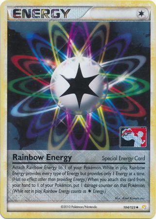 Rainbow Energy (104/123) (League Promo) [HeartGold & SoulSilver: Base Set] | Dragon's Lair Comics and Fantasy Houston TX