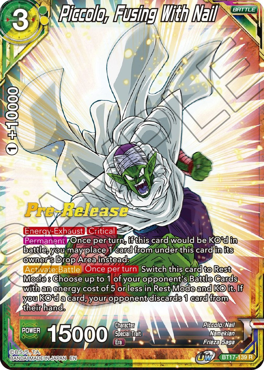 Piccolo, Fusing With Nail (BT17-139) [Ultimate Squad Prerelease Promos] | Dragon's Lair Comics and Fantasy Houston TX