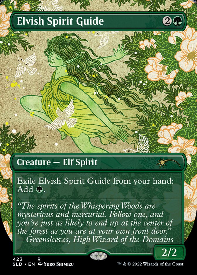 Elvish Spirit Guide (Borderless) [Secret Lair Drop Series] | Dragon's Lair Comics and Fantasy Houston TX