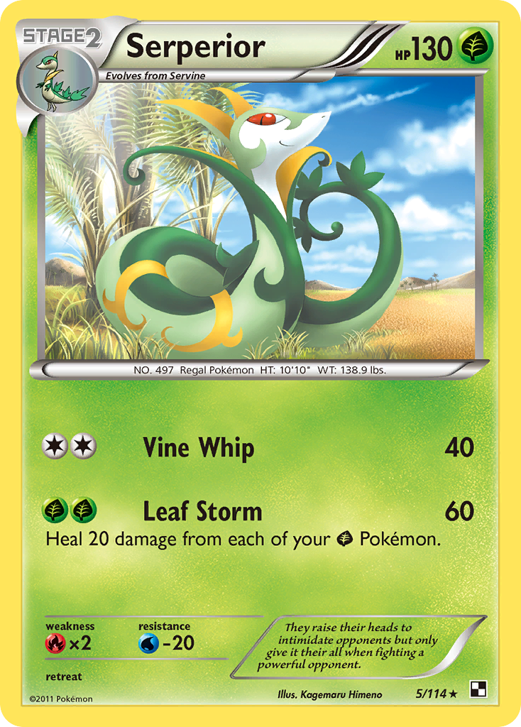 Serperior (5/114) (Green Tornado) (Theme Deck Exclusive) [Black & White: Base Set] | Dragon's Lair Comics and Fantasy Houston TX