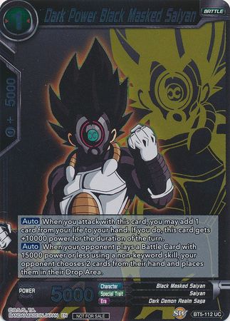 Dark Power Black Masked Saiyan (Event Pack 3 - 2019) (BT5-112_PR) [Promotion Cards] | Dragon's Lair Comics and Fantasy Houston TX