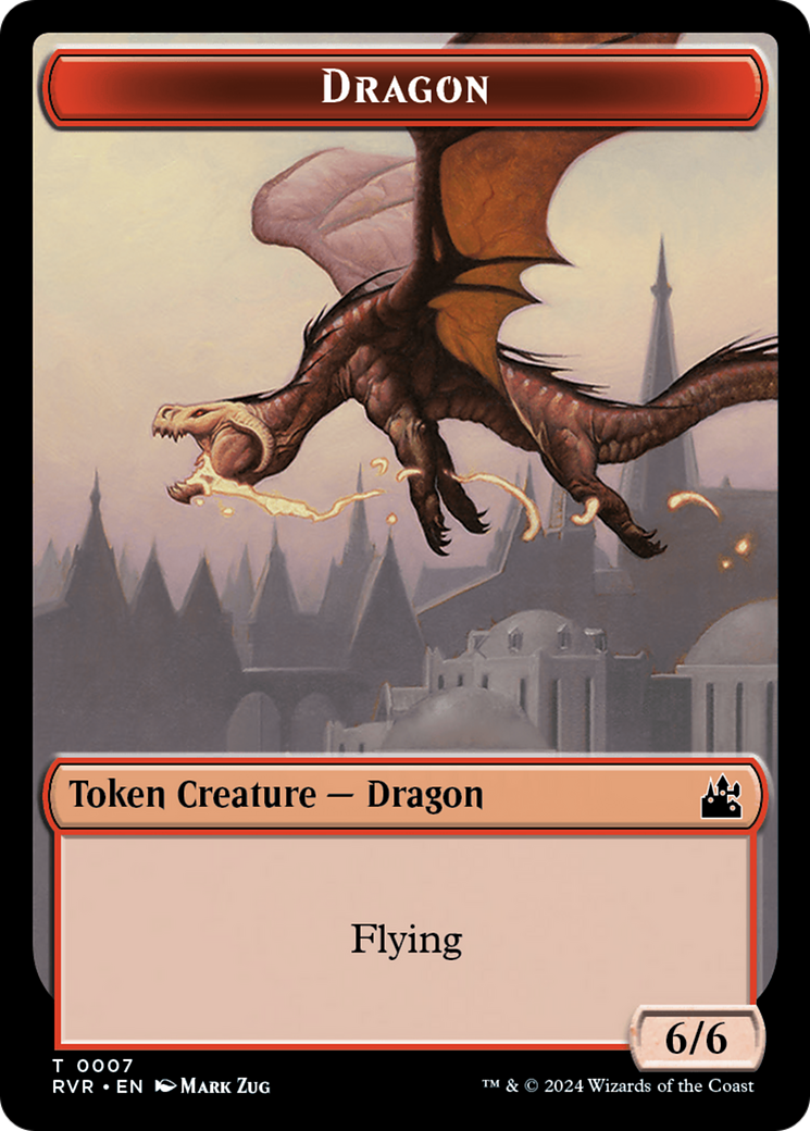 Spirit (0018) // Dragon Double-Sided Token [Ravnica Remastered Tokens] | Dragon's Lair Comics and Fantasy Houston TX