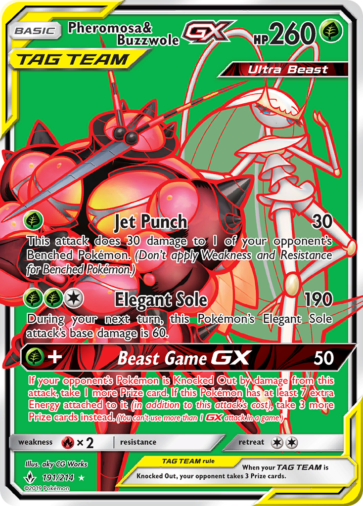 Pheromosa & Buzzwole GX (191/214) [Sun & Moon: Unbroken Bonds] | Dragon's Lair Comics and Fantasy Houston TX