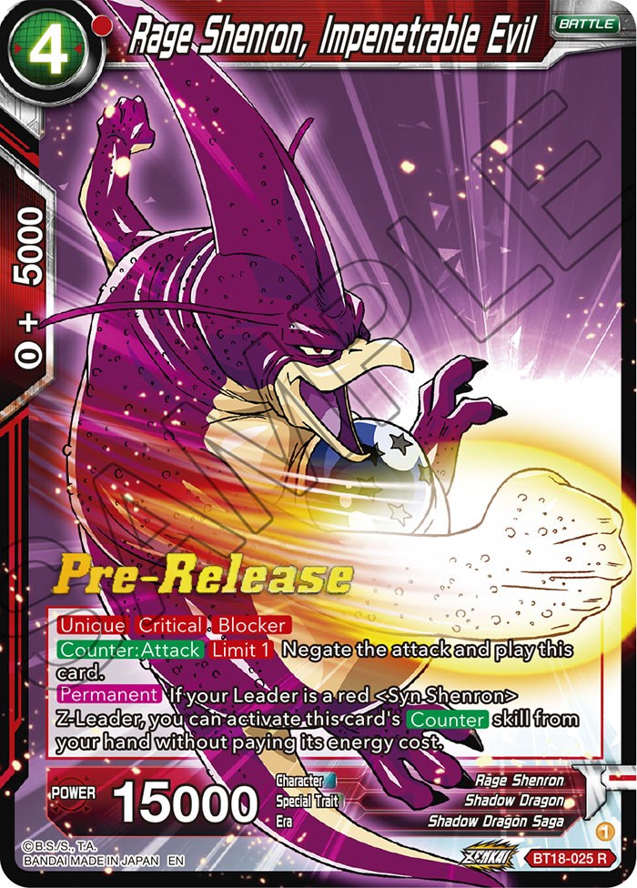 Rage Shenron, Impenetrable Evil (BT18-025) [Dawn of the Z-Legends Prerelease Promos] | Dragon's Lair Comics and Fantasy Houston TX