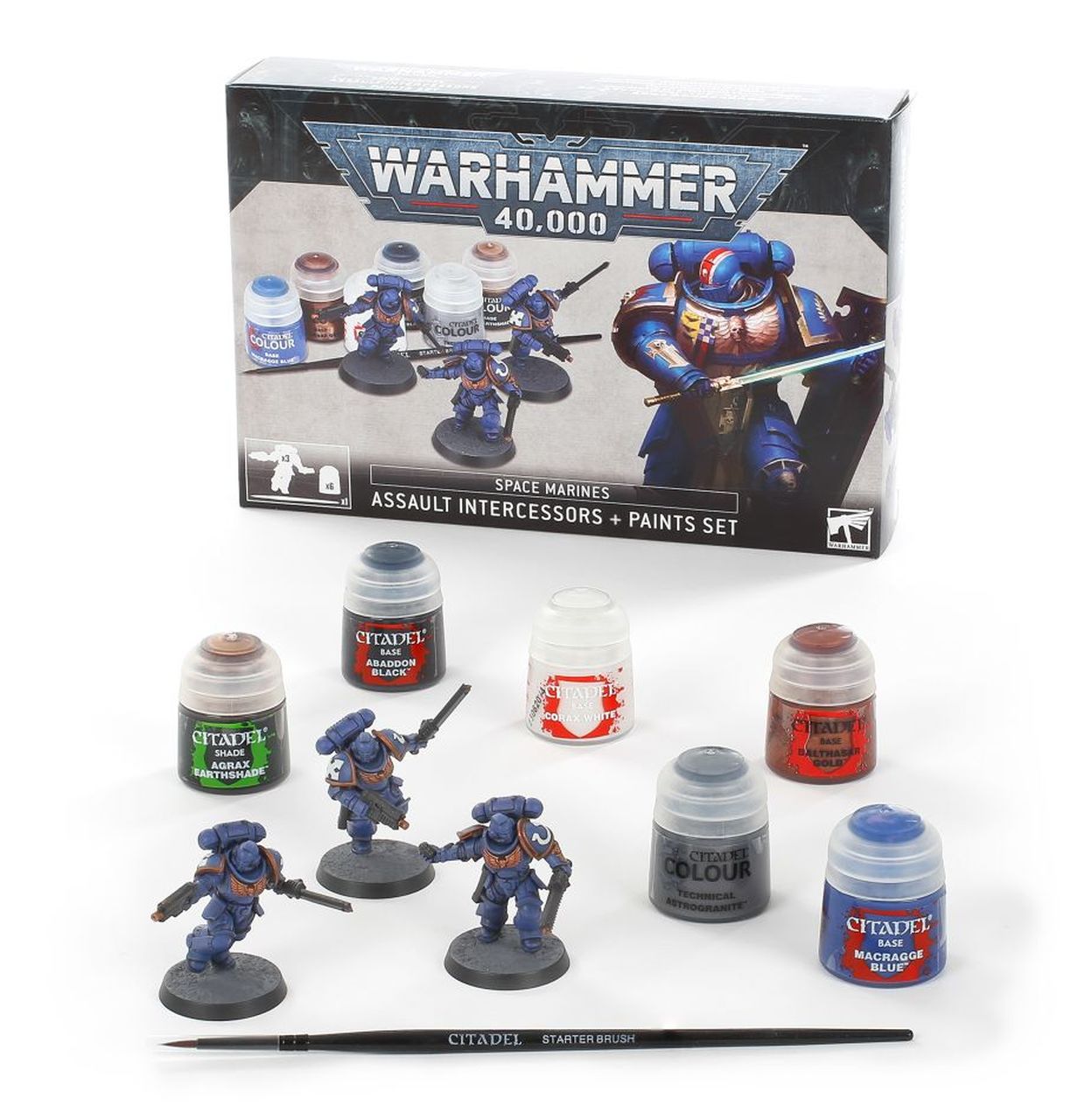 OBSOLETE Warhammer 40K: Space Marines Assault Intercessors + Paints Set | Dragon's Lair Comics and Fantasy Houston TX