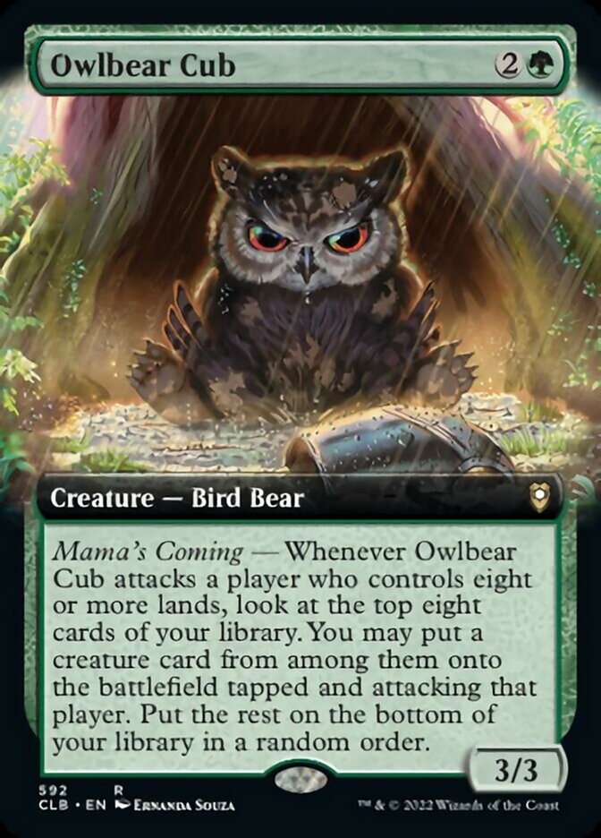 Owlbear Cub (Extended Art) [Commander Legends: Battle for Baldur's Gate] | Dragon's Lair Comics and Fantasy Houston TX