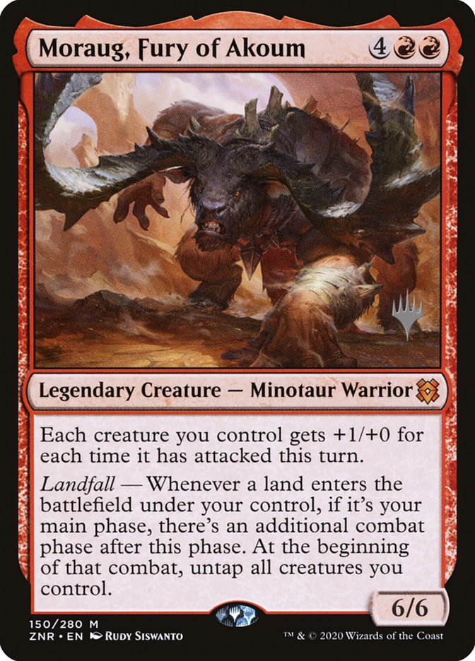 Moraug, Fury of Akoum (Promo Pack) [Zendikar Rising Promos] | Dragon's Lair Comics and Fantasy Houston TX