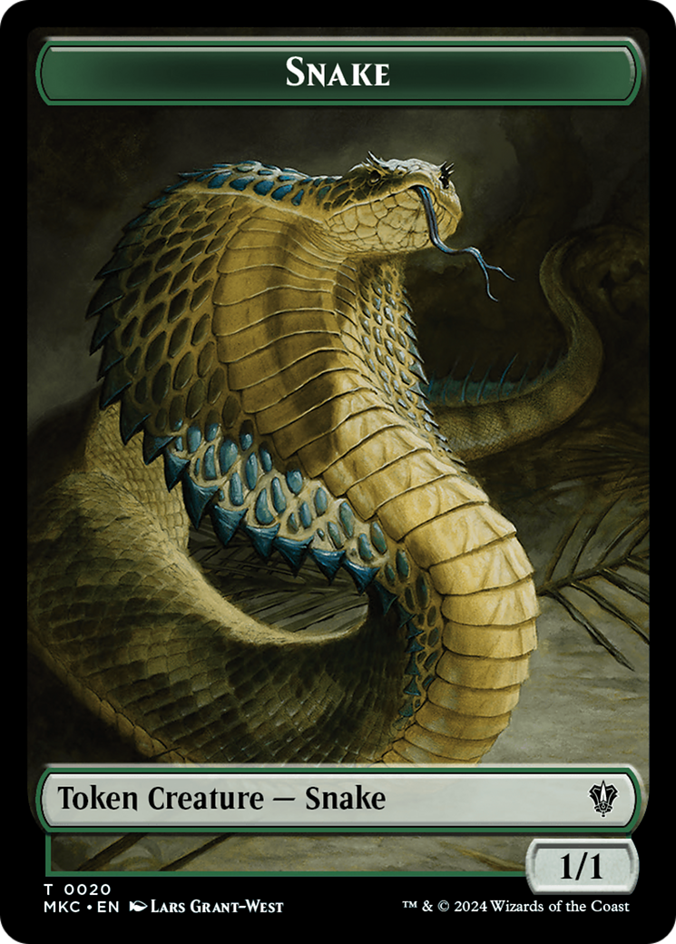 Snake // Morph Double-Sided Token [Murders at Karlov Manor Commander Tokens] | Dragon's Lair Comics and Fantasy Houston TX