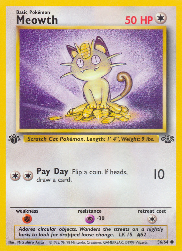 Meowth (56/64) [Jungle 1st Edition] | Dragon's Lair Comics and Fantasy Houston TX